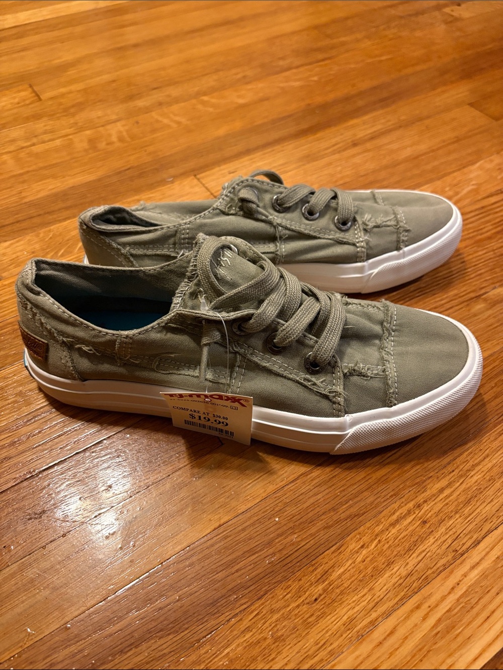 Blowfish Olive Green Canvas Low-Top Sneakers